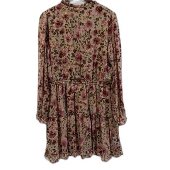 Crystal Doll  Fit & Flare Floral Chiffon Dress Size XL Ruffle Boho Romantic - Picture 4 of 9